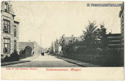 Meppel, Wilhelminastraat ansichtkaart: Meppel, Wilhelminastraat