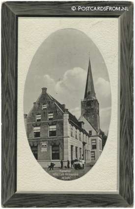 Franeker, Hotel-Cafe-Restaurant 'De Valk' ansichtkaart: Franeker, Hotel-Cafe-Restaurant 'De Valk'