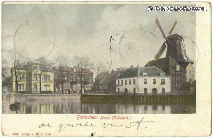 ansichtkaart: Gorinchem, Haven. Schutkolk