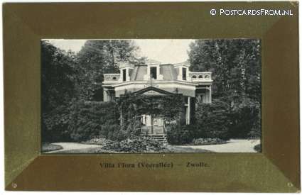 ansichtkaart: Zwolle, Villa Flora. Veerallee