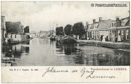ansichtkaart: Lemmer, Visschersburen
