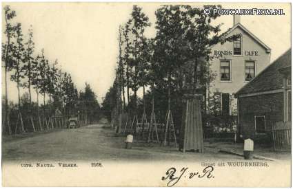 ansichtkaart: Woudenberg, Groet uit. Bonds Cafe