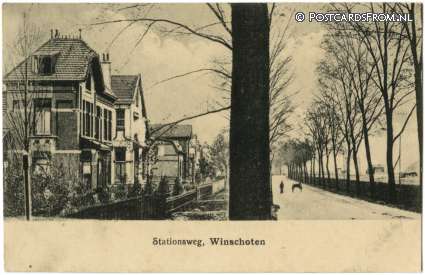 ansichtkaart: Winschoten, Stationsweg