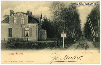 ansichtkaart: Laag-Soeren, Stationsweg