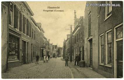 ansichtkaart: Haastrecht, Hoogstraat. Centrum