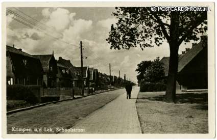 Krimpen aan de Lek, Schoolstraat ansichtkaart: Krimpen aan de Lek, Schoolstraat