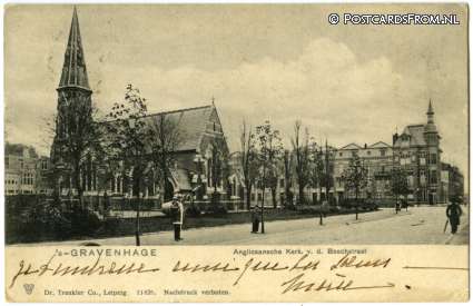 ansichtkaart: 's-Gravenhage, Anglicaansche Kerk v.d. Boschstraat