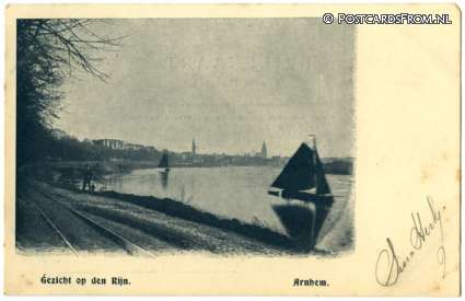 ansichtkaart: Arnhem, Gezicht op den Rijn