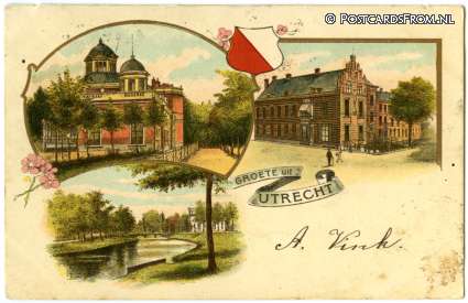 ansichtkaart: Utrecht, Groete uit