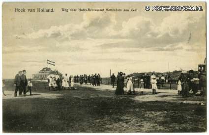 Hoek van Holland, Weg naar Hotel-Restaurant 'Rotterdam aan Zee' ansichtkaart: Hoek van Holland, Weg naar Hotel-Restaurant 'Rotterdam aan Zee'