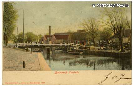 ansichtkaart: Bolsward, Turfkade