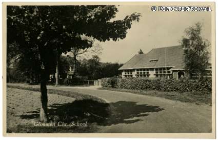 Glimmen, Chr. School ansichtkaart: Glimmen, Chr. School