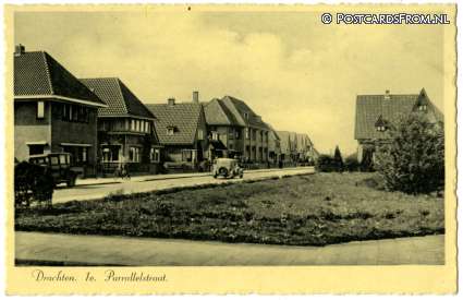 Drachten, 1e Parallelstraat ansichtkaart: Drachten, 1e Parallelstraat