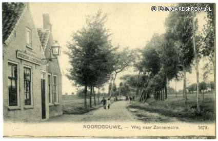 ansichtkaart: Noordgouwe, Weg naar Zonnemaire