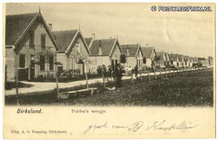 ansichtkaart: Dirksland, Polder's weegje