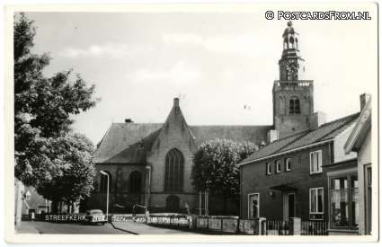 ansichtkaart: Streefkerk, Ned. Herv. Kerk en Pastorie