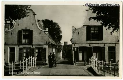 ansichtkaart: Sloten FR, Platte brug