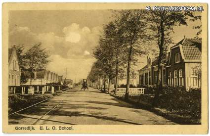 ansichtkaart: Gorredijk, U.L.O. School
