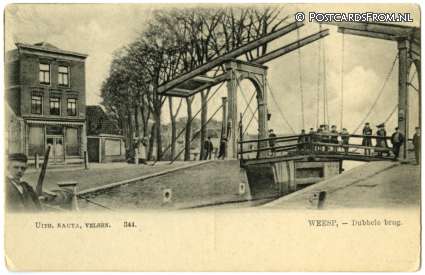 Weesp, Dubbele brug ansichtkaart: Weesp, Dubbele brug