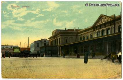 ansichtkaart: Utrecht, Station