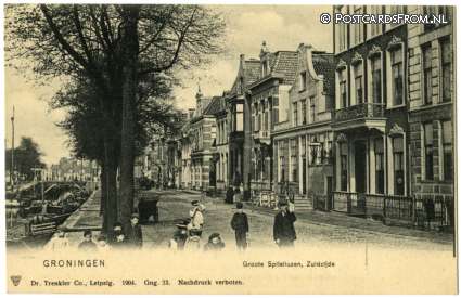 ansichtkaart: Groningen, Groote Spilsluizen, Zuidzijde