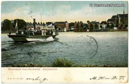 ansichtkaart: Dordrecht, Stoompont Veer Dordrecht-Zwijndrecht