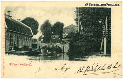ansichtkaart: Alphen aan den Rijn, Postbrug