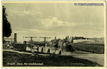 ansichtkaart: Utrecht, Sluis Merwedekanaal