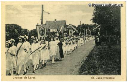 Laren NH, St. Jans-Processie ansichtkaart: Laren NH, St. Jans-Processie