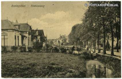 Appingedam, Stationsweg ansichtkaart: Appingedam, Stationsweg