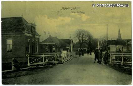 Appingedam, Westerbrug ansichtkaart: Appingedam, Westerbrug
