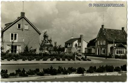 Kaatsheuvel, Europa-weg met Beatrixstraat ansichtkaart: Kaatsheuvel, Europa-weg met Beatrixstraat