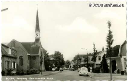ansichtkaart: Doorn, Kampweg. Gereformeerde Kerk
