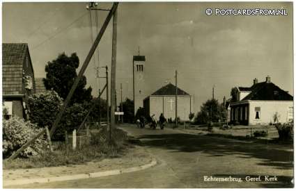 ansichtkaart: Echtenerbrug, Geref. Kerk