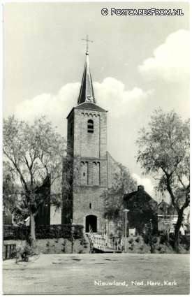Nieuwland, Ned. Herv. Kerk ansichtkaart: Nieuwland, Ned. Herv. Kerk