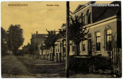 Hoogezand, Zwarte weg ansichtkaart: Hoogezand, Zwarte weg