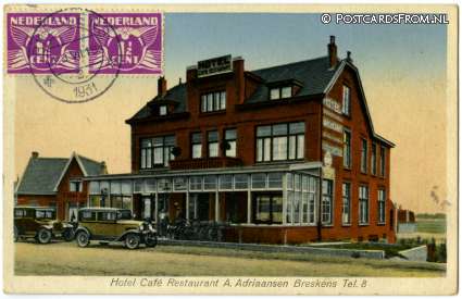 ansichtkaart: Breskens, Hotel Cafe Restaurant A. Adriaansen