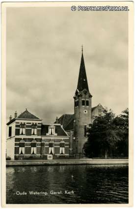ansichtkaart: Oude Wetering, Geref. Kerk