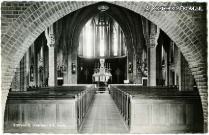 ansichtkaart: Saasveld, Interieur R.K. Kerk