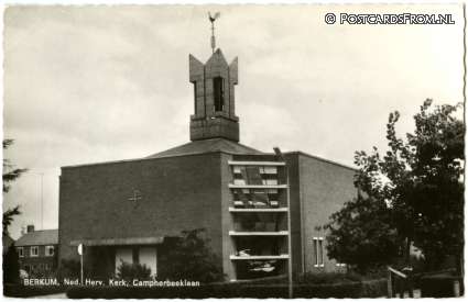 ansichtkaart: Zwolle, Berkum. Ned. Herv. Kerk, Campherbeeklaan