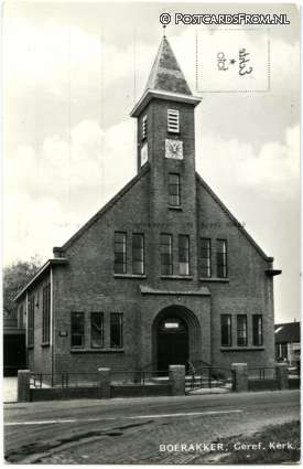 ansichtkaart: Boerakker, Geref. Kerk