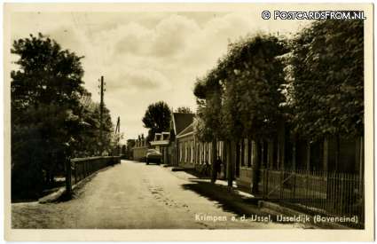 ansichtkaart: Krimpen ad IJssel, IJsseldijk. Boveneind