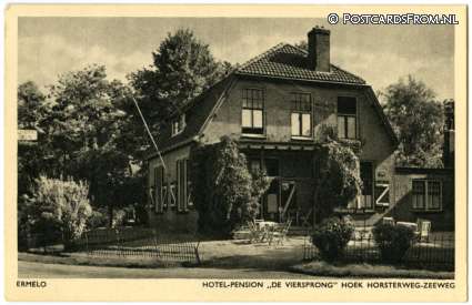 ansichtkaart: Ermelo, Hotel-Pension 'De Viersprong' hoek Horsterweg-Zeeweg
