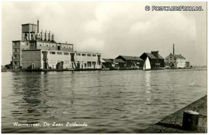 ansichtkaart: Wormerveer, De Zaan. Zuideinde