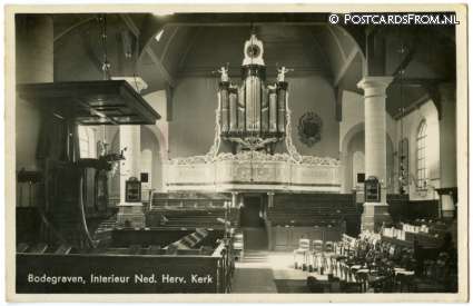 ansichtkaart: Bodegraven, Interieur Ned. Herv. Kerk