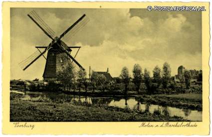 ansichtkaart: Voorburg, Molen a.d. Broekslootkade