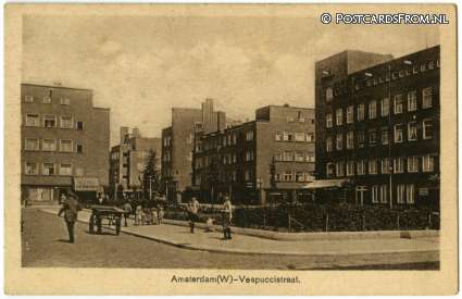 ansichtkaart: Amsterdam, West. Vespucciastraat