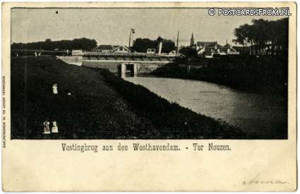 Terneuzen, Vestingbrug aan den Westhavendam ansichtkaart: Terneuzen, Vestingbrug aan den Westhavendam