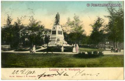 ansichtkaart: Leiden, v.d. Werfpark