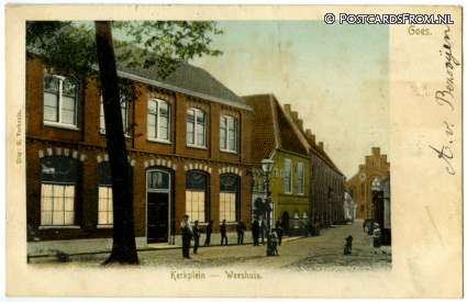 Goes, Kerkplein - Weeshuis ansichtkaart: Goes, Kerkplein - Weeshuis